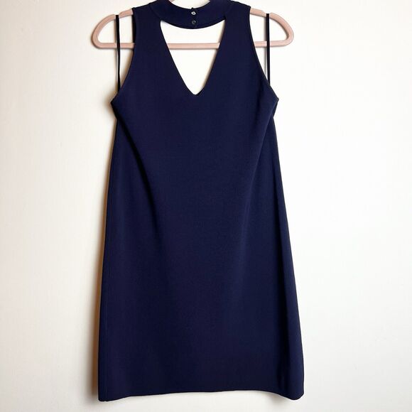 Milly Italian Structured Shift Dress Navy Blue Sz S - Picture 5 of 13